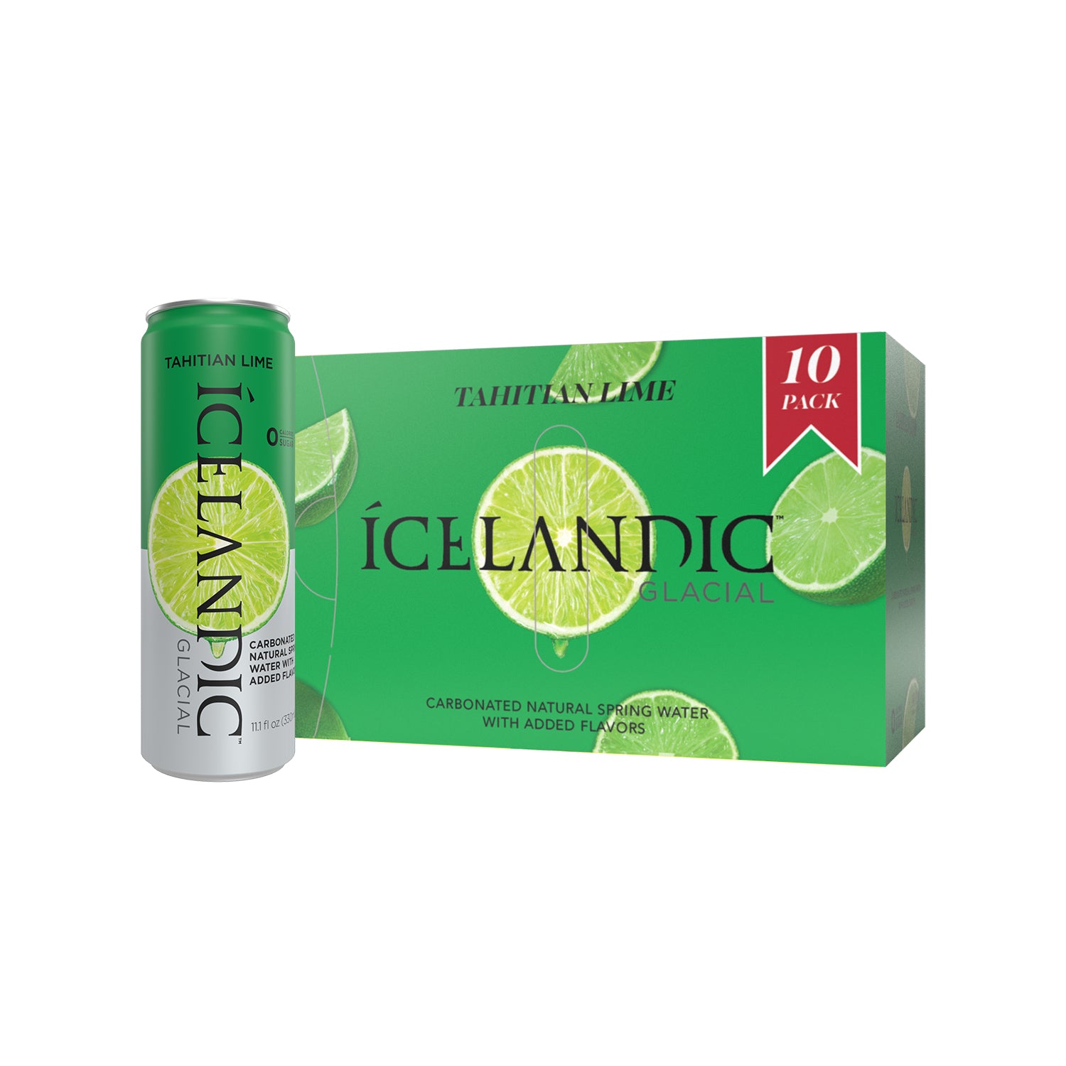 Icelandic Glacial Sparkling Tahitian Lime Water in Aluminum Cans (10 pack) - Icelandic Glacial